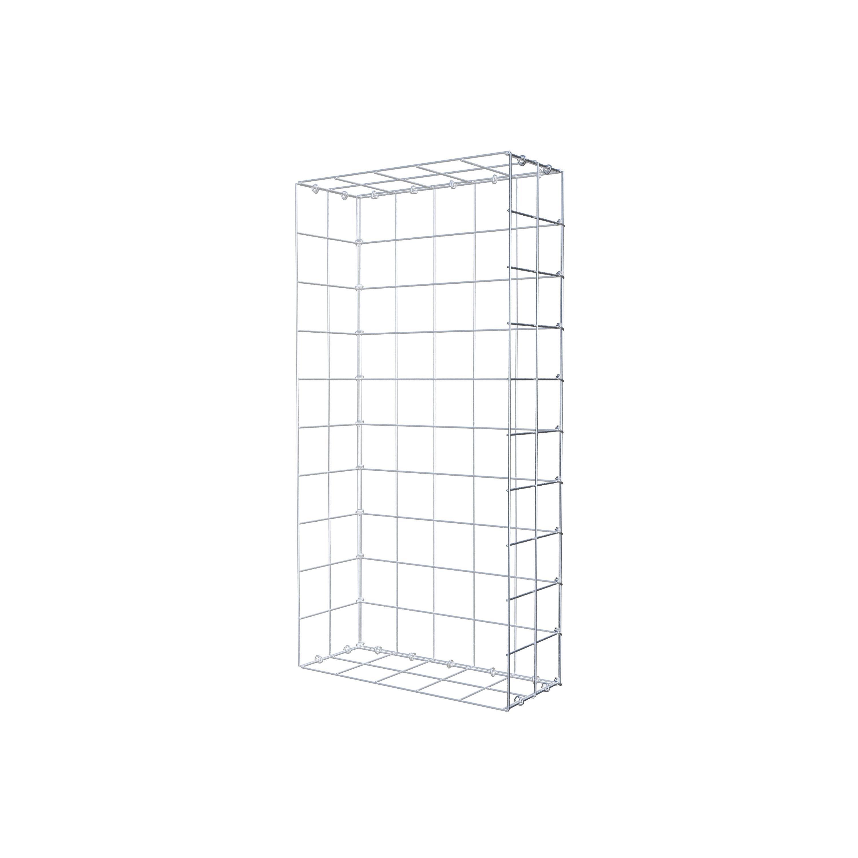 Gavión para alargar en acero galvanizado 100x20x50cm (LxAxP), malla 10 x 10cm, Anillo en C, sin rejilla frontal - 2