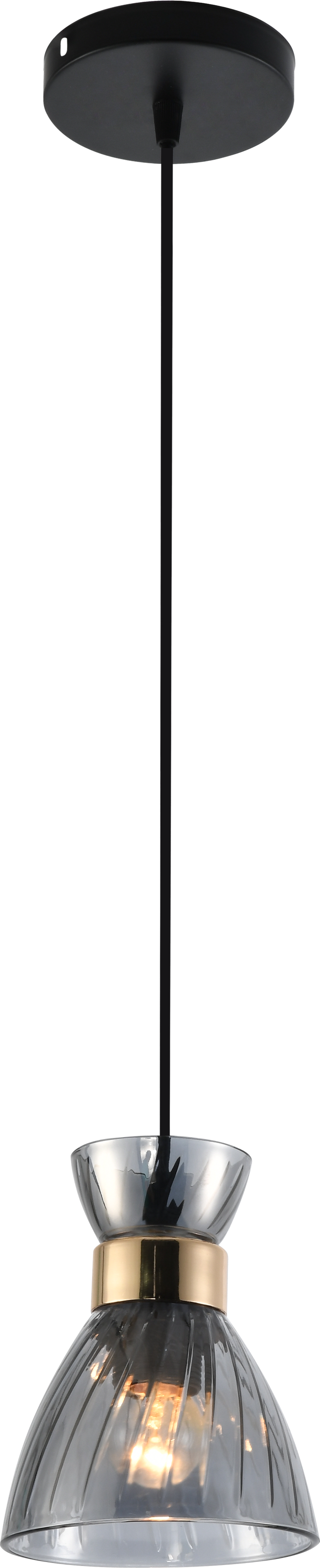 Lampa wisząca dekoracyjna czarna złoty akcent 1xE27 60W Vargo