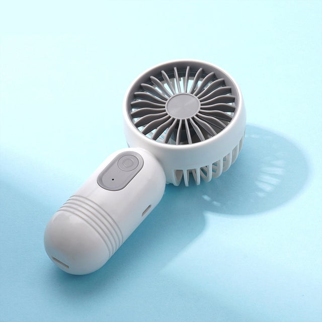 Mini Pompa Aria Mini Ventilatore Portatile Ricaricabile USB - 3 Velocità, Bianco, Per Interno/esterno, Presa Da 12V O Batteria Ventolina Ricaricabile