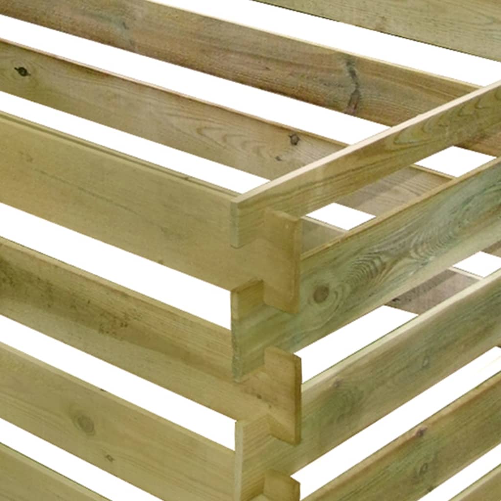 Bac de compostage à lattes en bois de pin imprégné, pour le jardin, 180 × 90 × 90 cm - 4