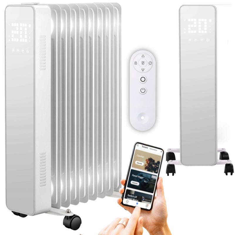 Grzejnik mocny wytrzymały 2500W biały elektryczny energooszczędny aplikacja