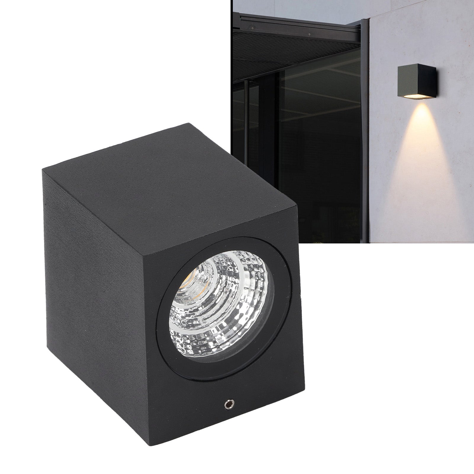 Wodoodporny kinkiet LED 5W z aluminium 85-265V do korytarza, patio, werandy, 8x7.5x6.5cm, światło ciepłe