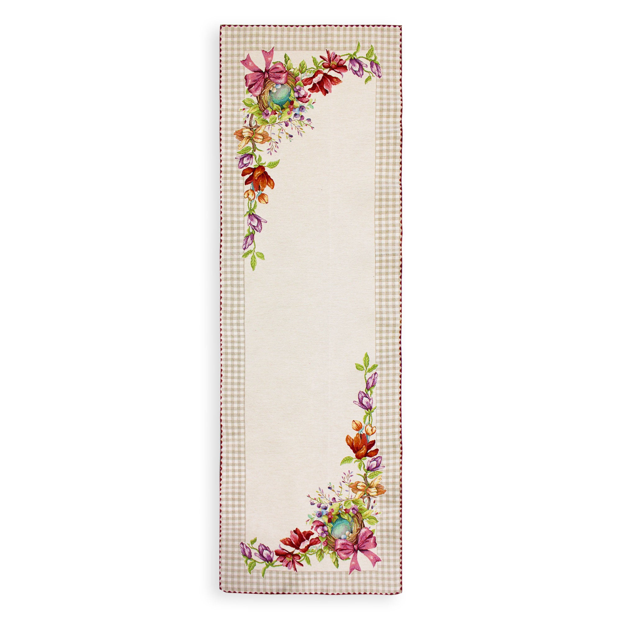 Raebel Runner Da Tavola Primaverile Con Coniglietti E Fiori – 40 X 140 Cm, Multicolore, 100% Poliestere