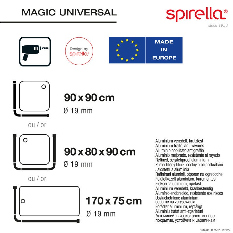 Barre / Tringle d'angle noire pour Rideau de Douche Magic Universal Spirella - 4