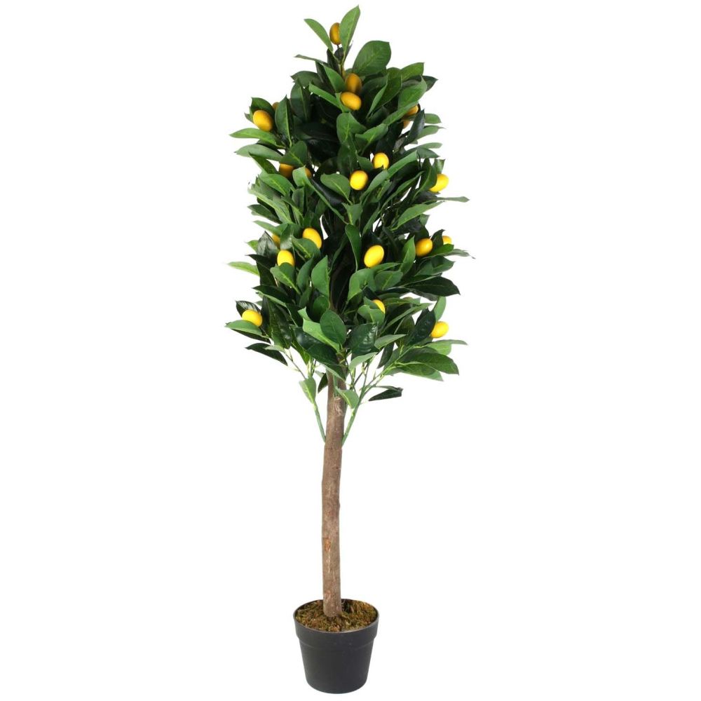 Plante Artificielle - Home Deco Factory - Citronnier - Vert Et Jaune - 5