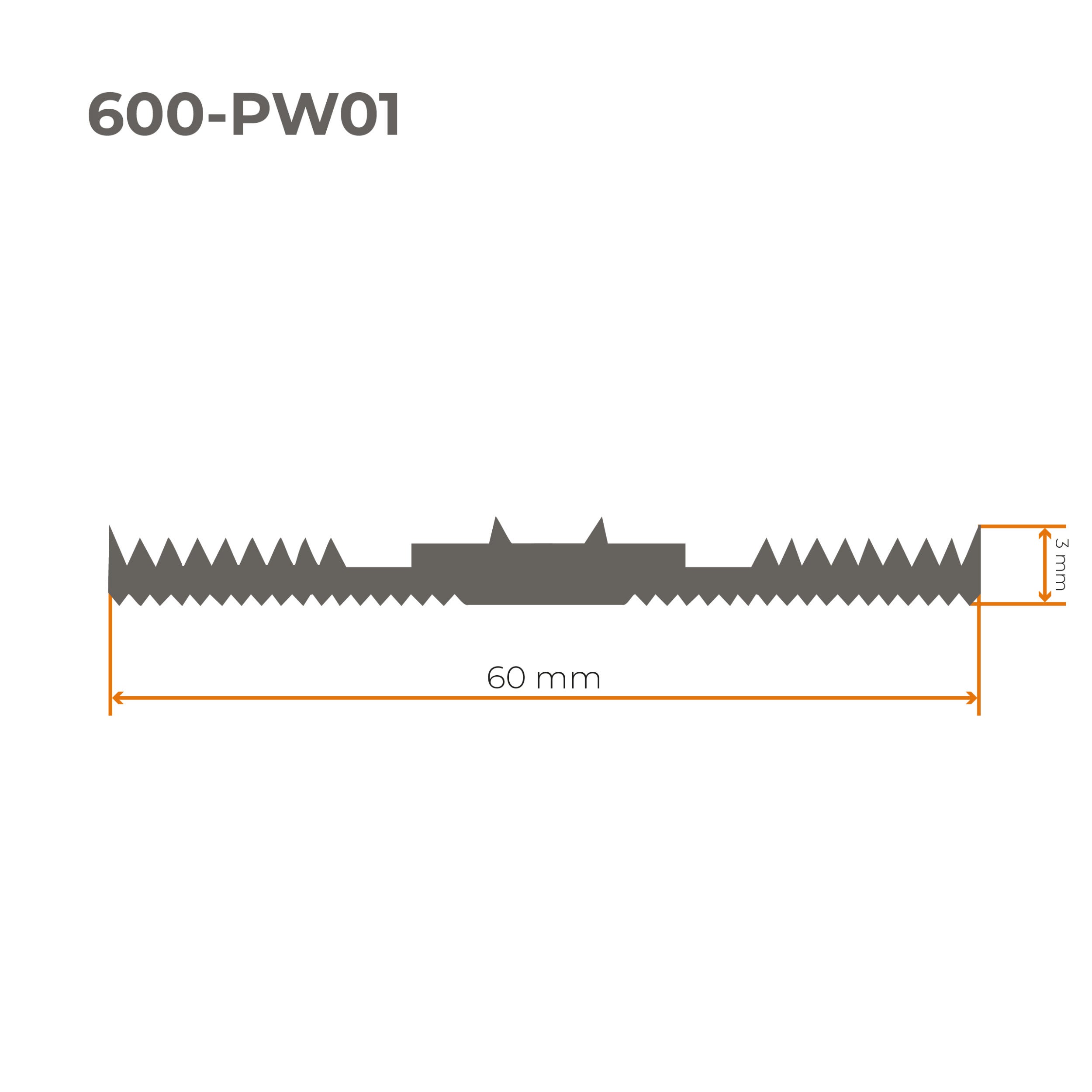 Junta de labio 60 mm autoadhesiva SD-12 para placas de policarbonato alveolar, junta PVC - 1 metro, blanco - 4