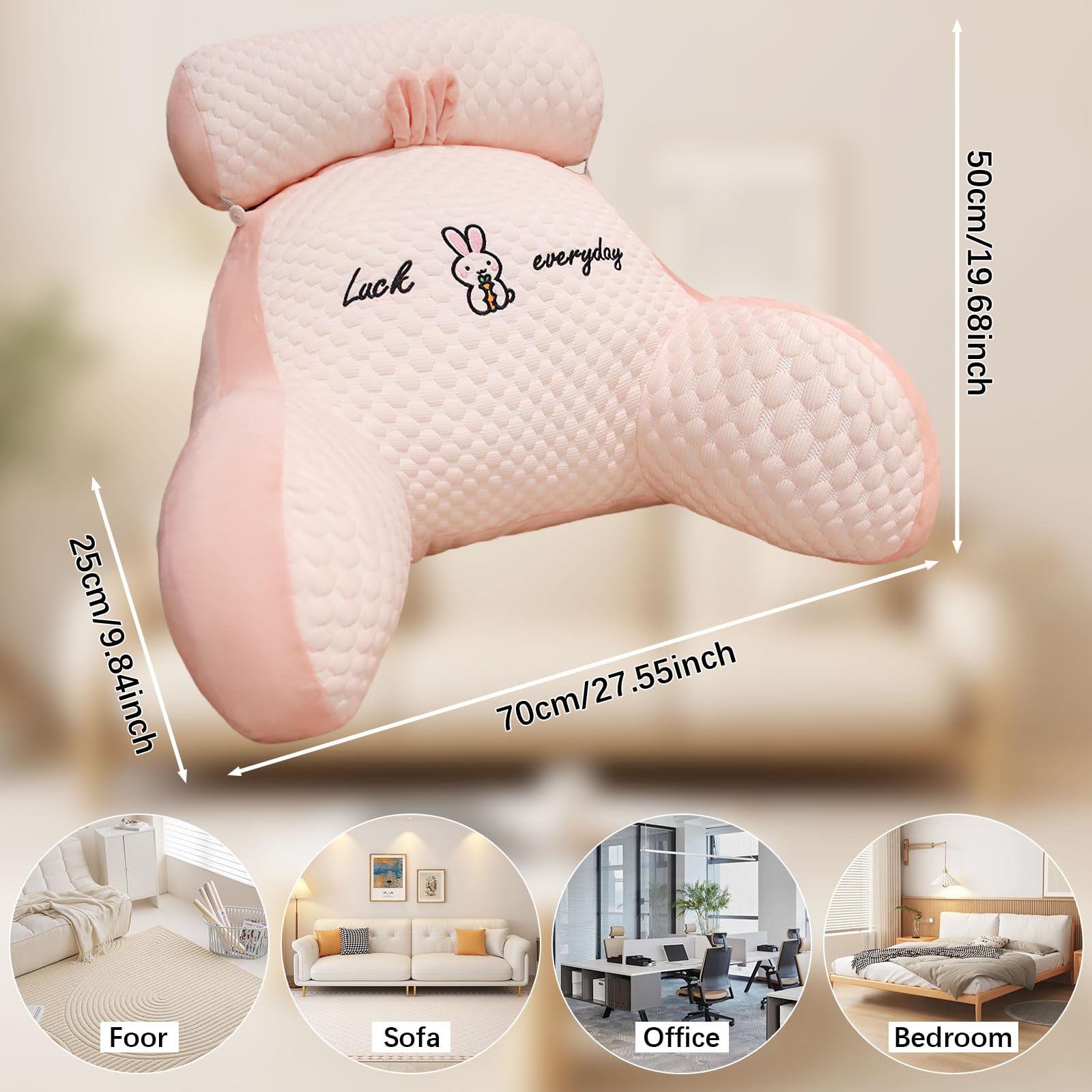 Coussin de lecture, Coussin de dossier Canapé, Coussin de lecture Lit adulte avec support de cou/bras pour soutien lombaire au lit, 70 x 50 cm - 2