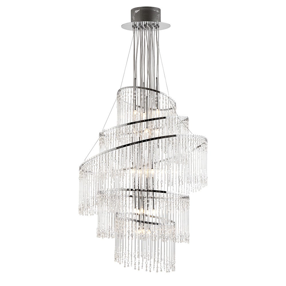 Lampa wisząca CAMILLE chromowana 24xG4x15W szkło wym:133x65x65cm IP20 Endon