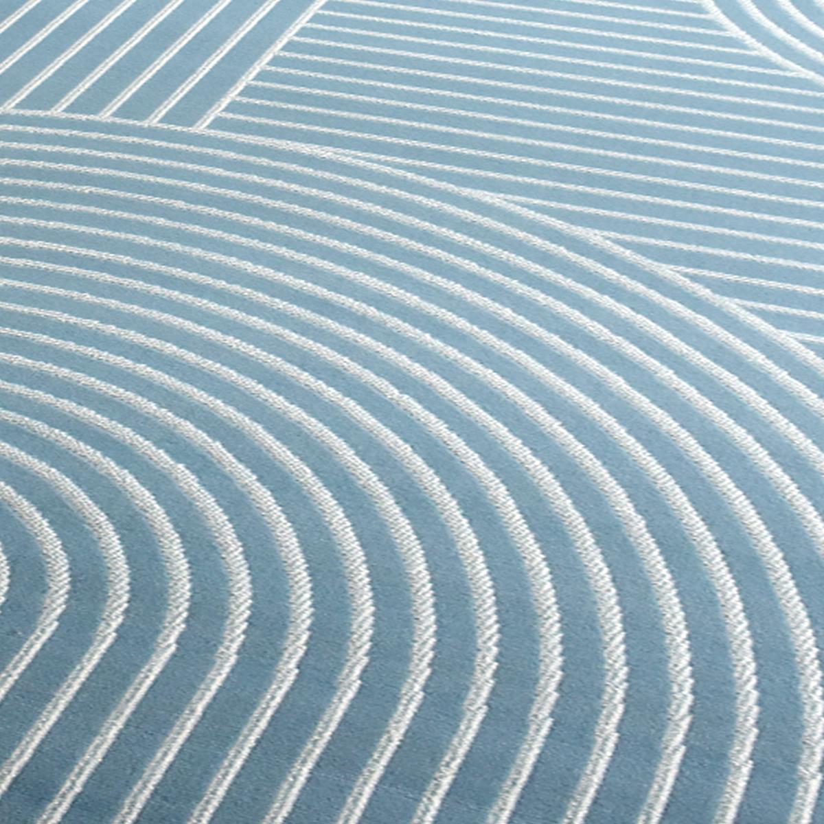 tapis salon 160x225 tissé bleu rectangle motif géométrique LYN49 ARCROL - 4