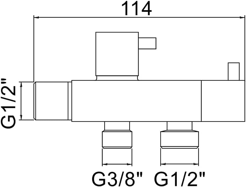 Robinet d'angle 2 sorties chromé - Haute qualité - Pour lave-linge, toilette, chauffe-eau - Filetages 1/2