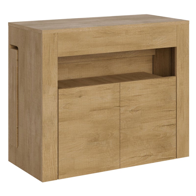 Rozkładany stół konsolowy 90x42/302 cm Evolve Quercia Natura z dolną ławką