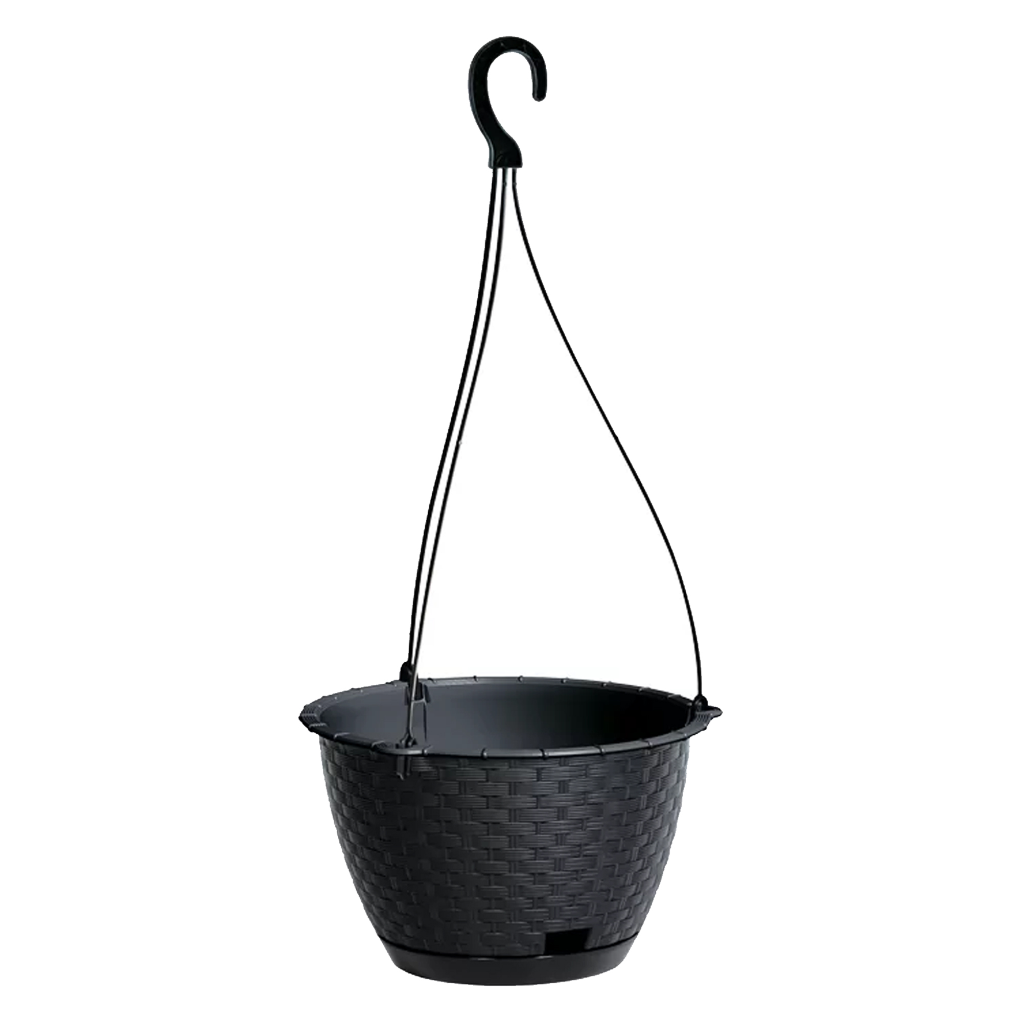 Doniczka Prosperplast wisząca RATOLLA ROUND W - antracytowy DRLW215-S433