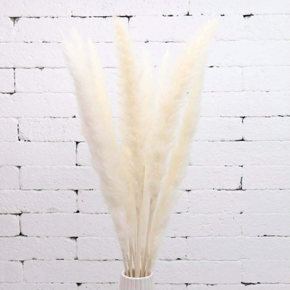 Lot de 15 herbes de pampa artificielles, grands roseaux pelucheux déco bohème pour vase, mariage, maison, salon, cuisine ou bureau - 2