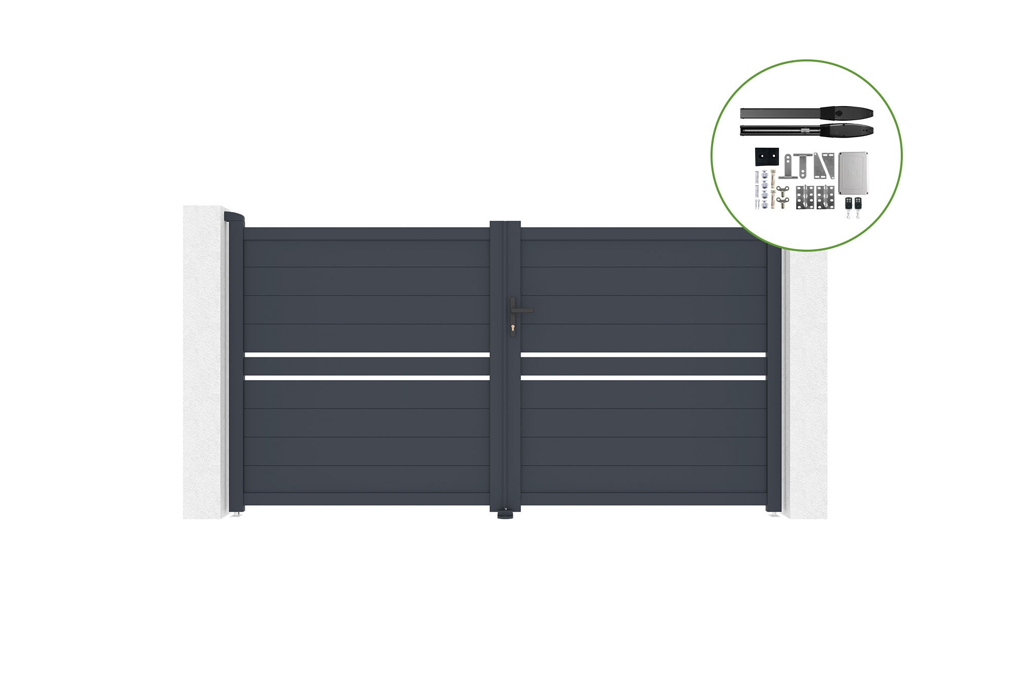 Brama skrzydłowa 3m CIMONE wys. 160cm aluminiowa + napęd HICKER B200