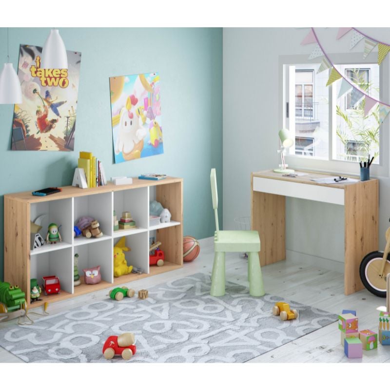 Bibliothèque pour Séjour en melaminé Blanc H. 137 x l. 71 x P. 30 cm - 9