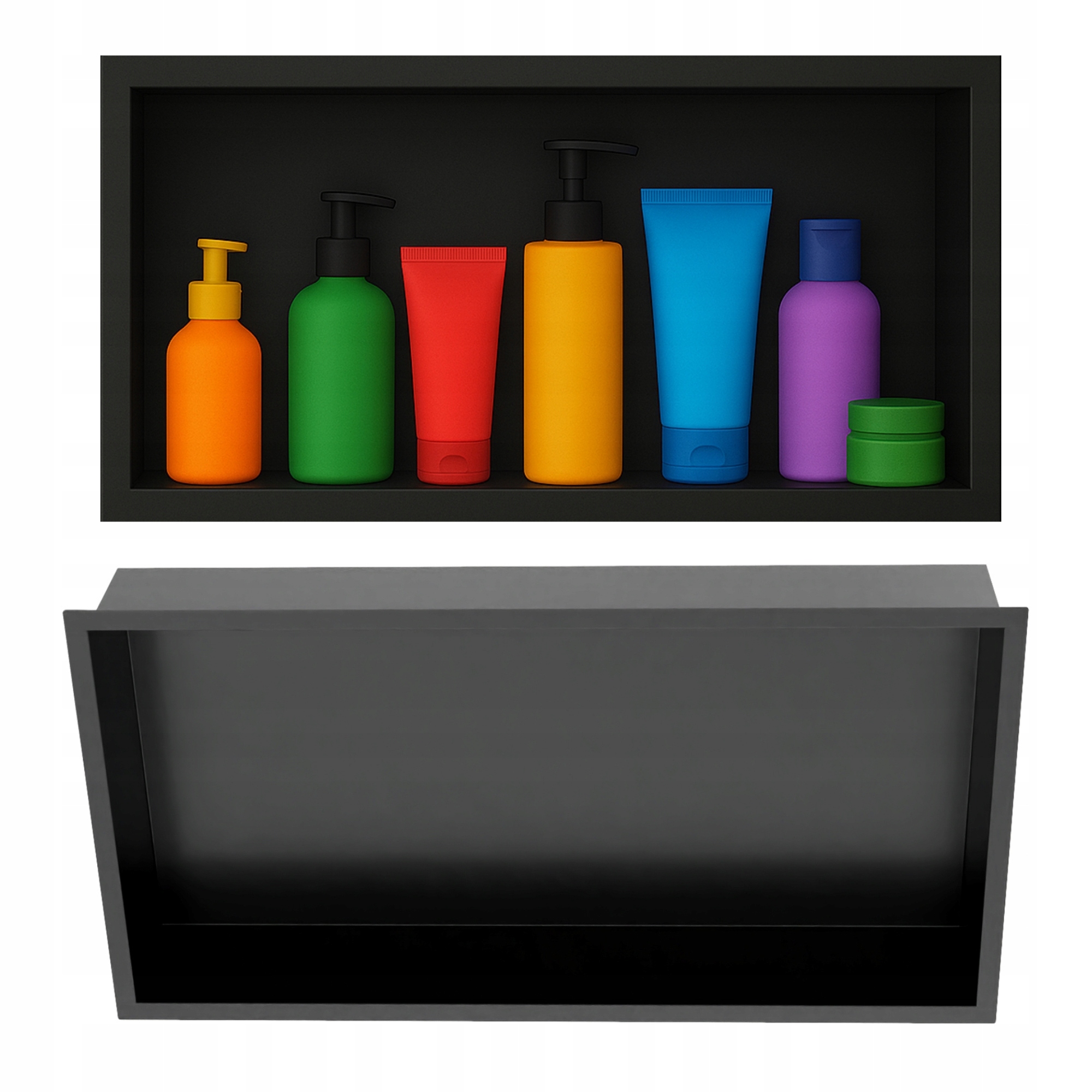 Półka łazienkowa wnękowa Estiva FALEZA Black 60x30x10 cm czarna