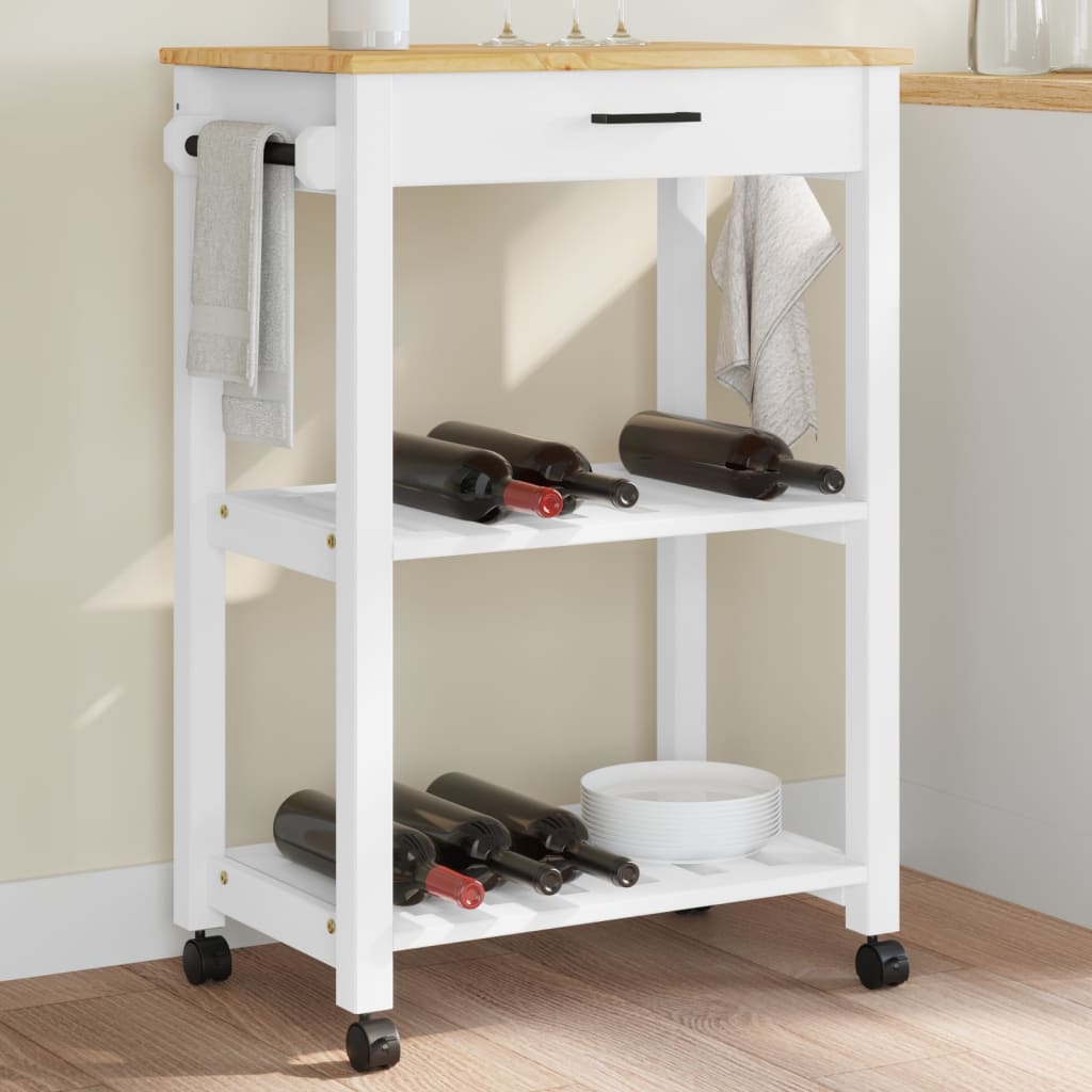 Carro de cocina monza 60x40x90 cm madera maciza de pino