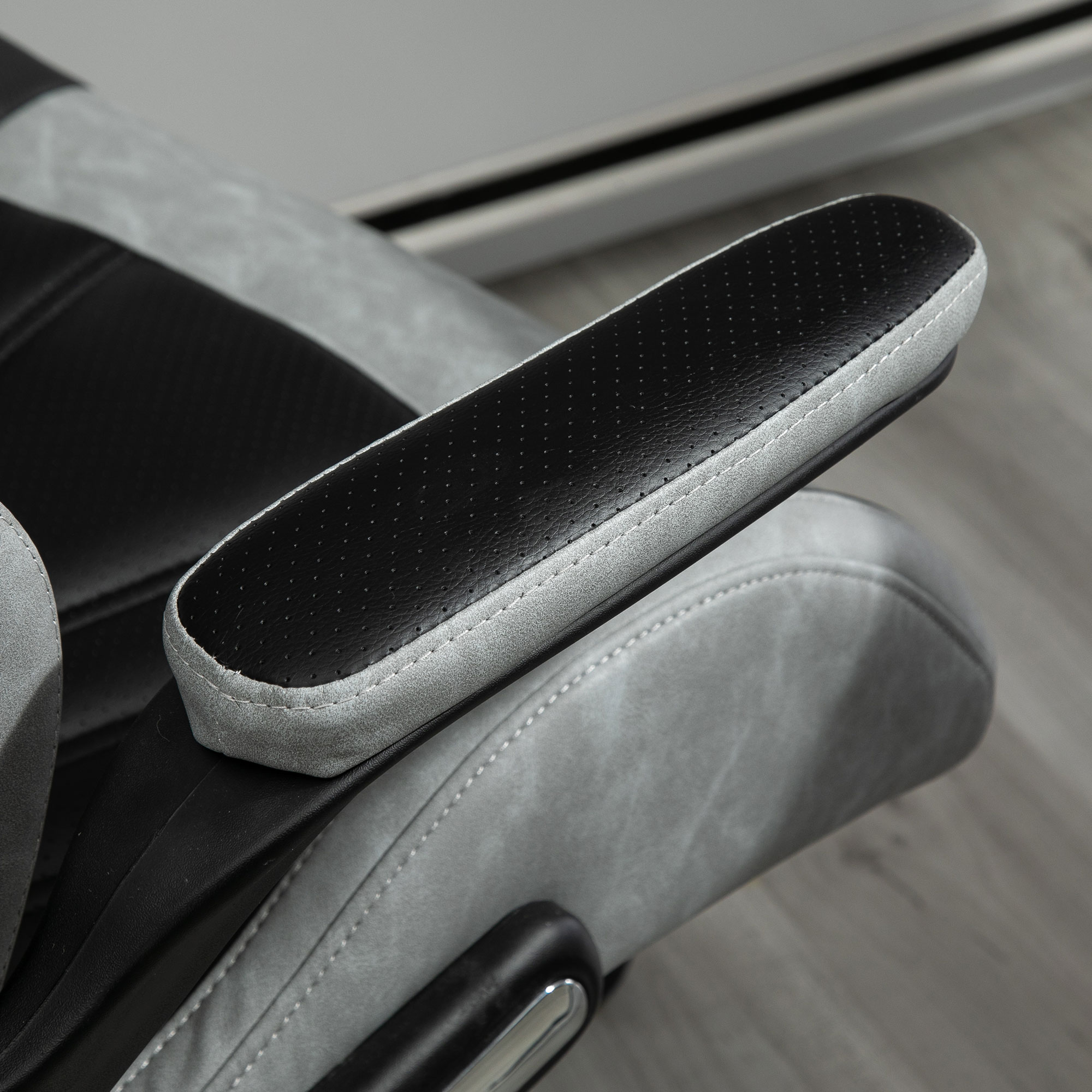 Vinsetto Sedia da Ufficio Poltrona Gaming, Ergonomica con Schienale Alto, Girevole e Altezza Regolabile, Nero e Grigio - 9