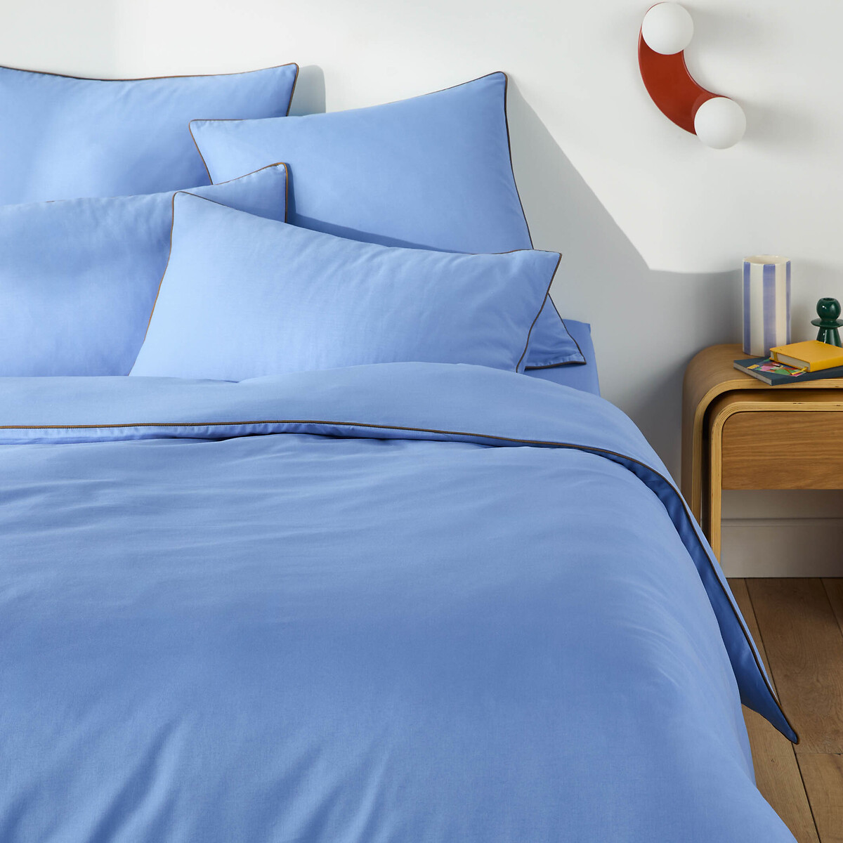 Housse De Couette En Percale De Coton, Edward - Rayé Bleu - 240 X 220 Cm 97054058
