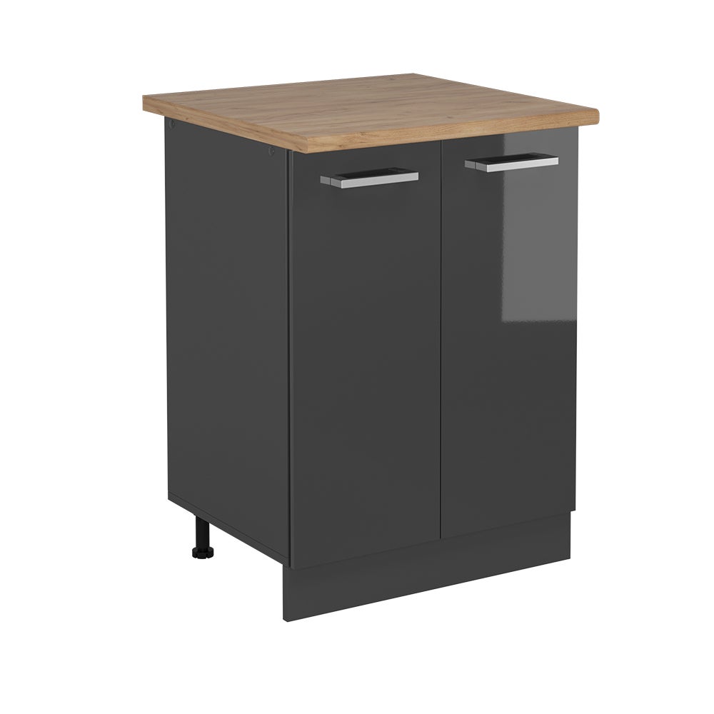 Vicco Szafki kuchenne R-Line, Antracyt wysoki połysk, 60 cm , BP Dąb