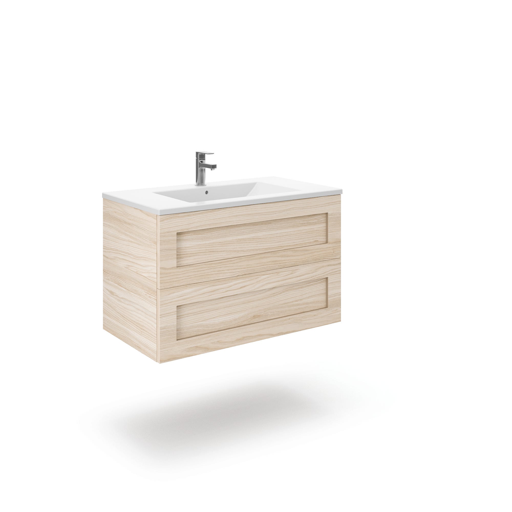 Mobile da bagno con appoggio 1 lavabo con 2 cassetti, 120 cm, noce Mobile da bagno con appoggio 1 lavabo con 2 cassetti, 120 cm, noce