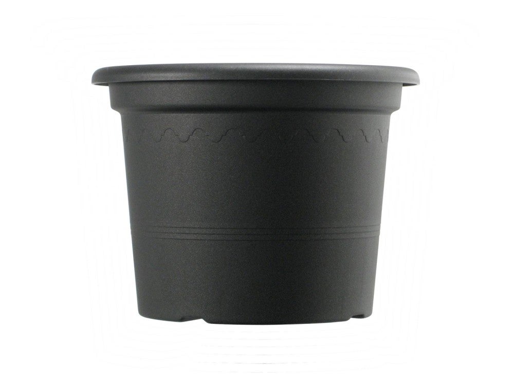 Vaso Con Riserva D'Acqua Euro 3 Plast 0344 - Design Moderno, Colore Antracite, Diametro 25 Cm, Resistente A Temperature Estreme