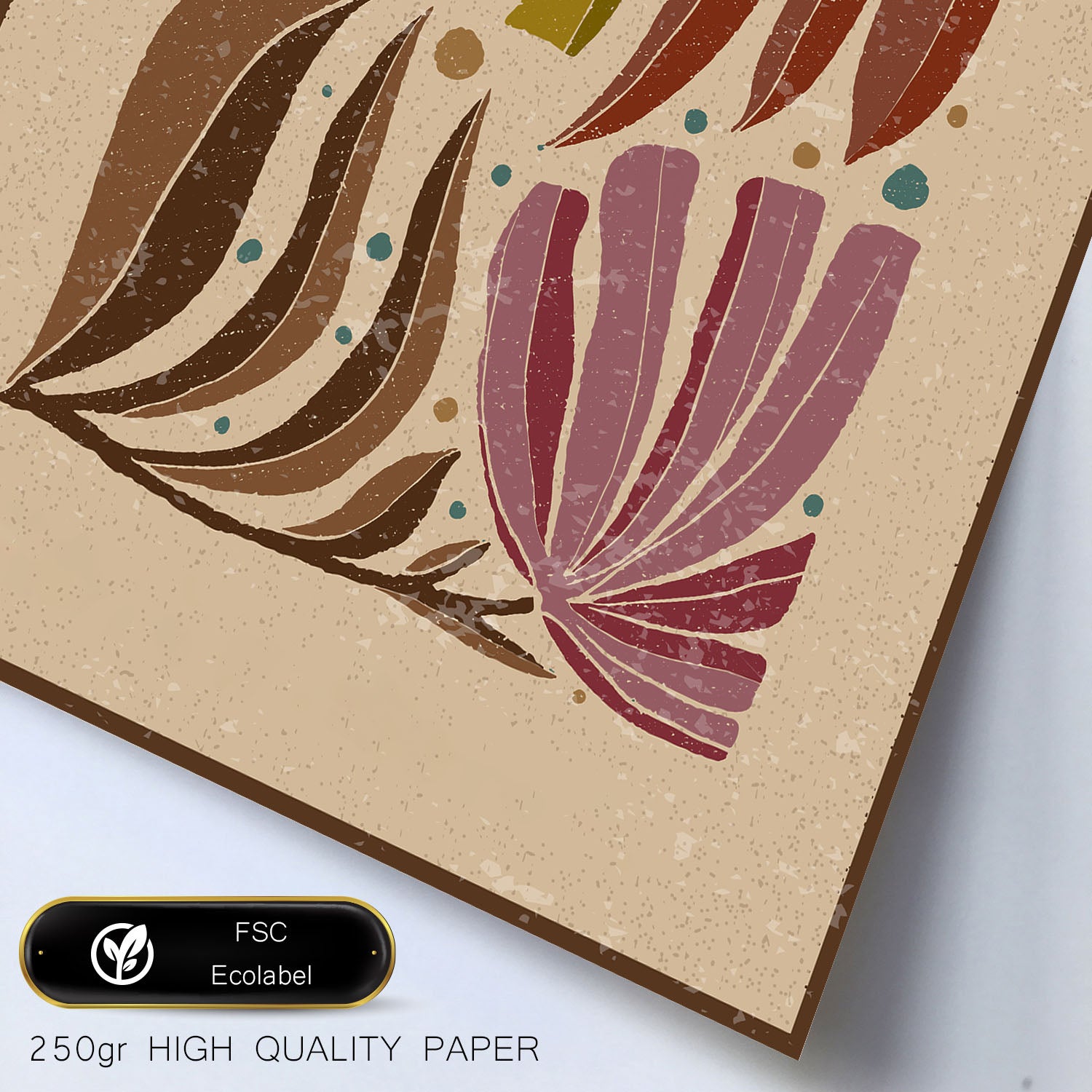 Nacnic Ensemble 6 Impressions De Feuilles Dans De Style Ethnique Cadre Décoratifs Pour Votre Chambre Maison Impression A4 A3 Avec Des Cadre Blanc - 3