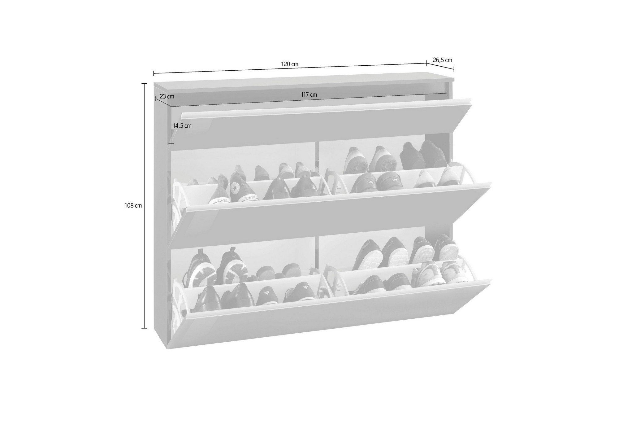 Scarpiera, 16 Paia 9 Ripiani, 120x26.5x108h cm Verde - Marconi - 3