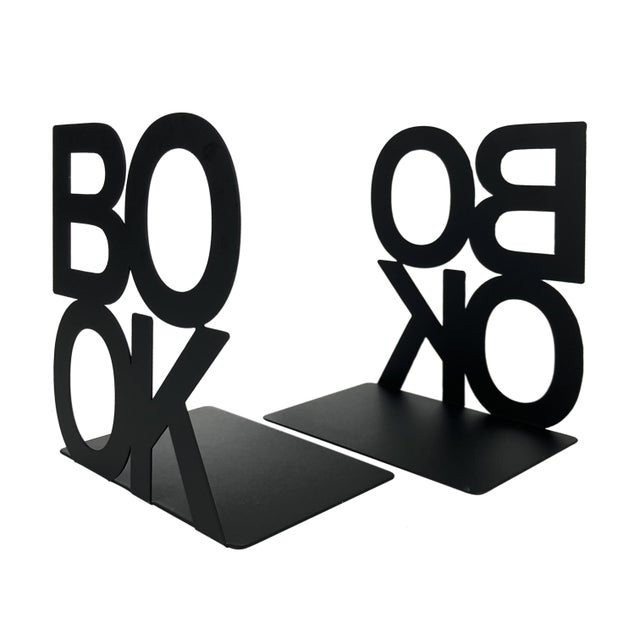 Set 2 Pezzi Fermalibri In Metallo Antigraffio Per Mensole Libreria Design Moderno Supporto Porta Libro Antiscivolo Mensola Decorazione Casa - Book