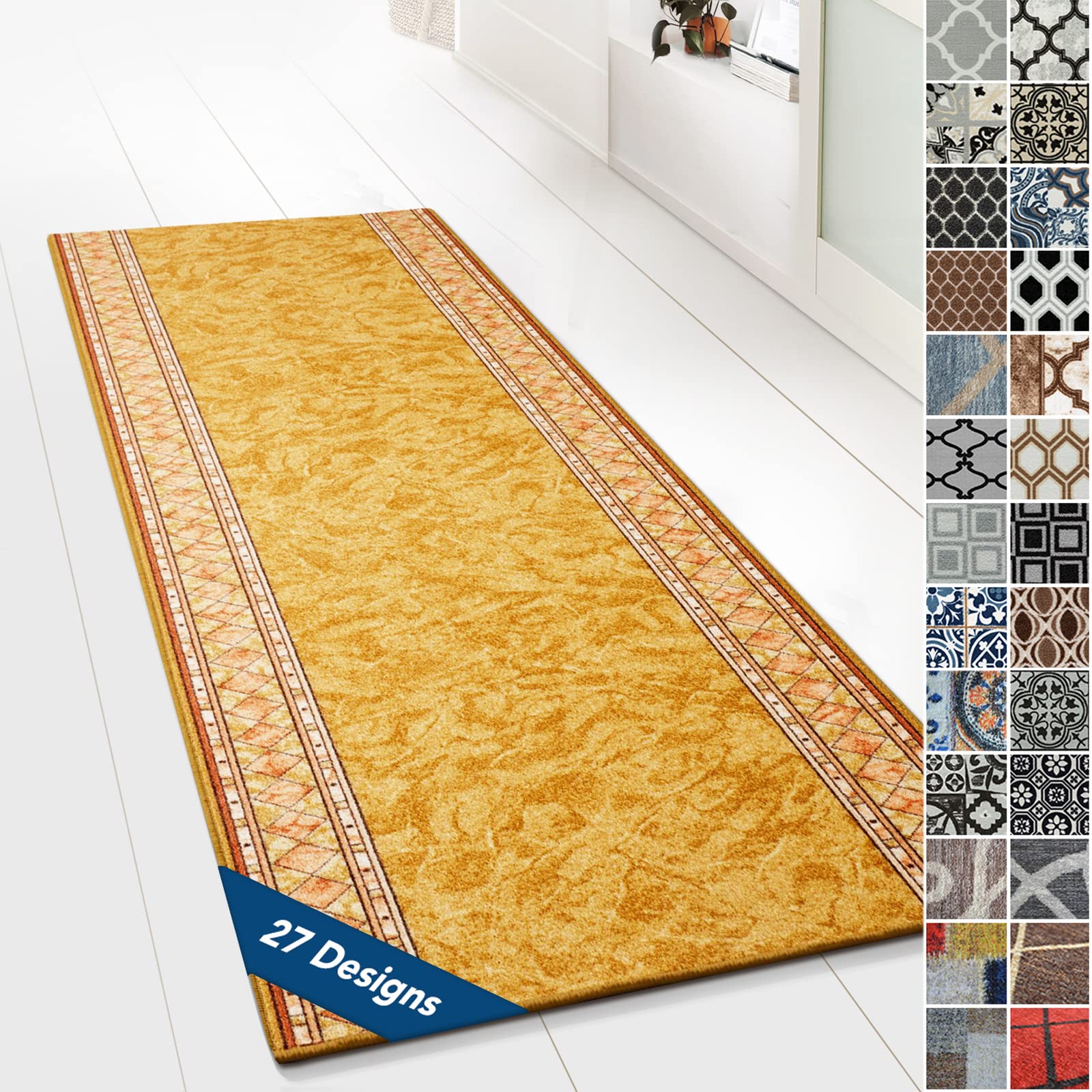 Tapis de couloir KARMEL plaine, une couleur noir 80 cm 80x1250 cm
