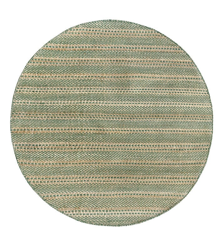 Hamid - Okrągły dywan z juty i wełny 150x150 cm - Dywan do jadalni, salonu