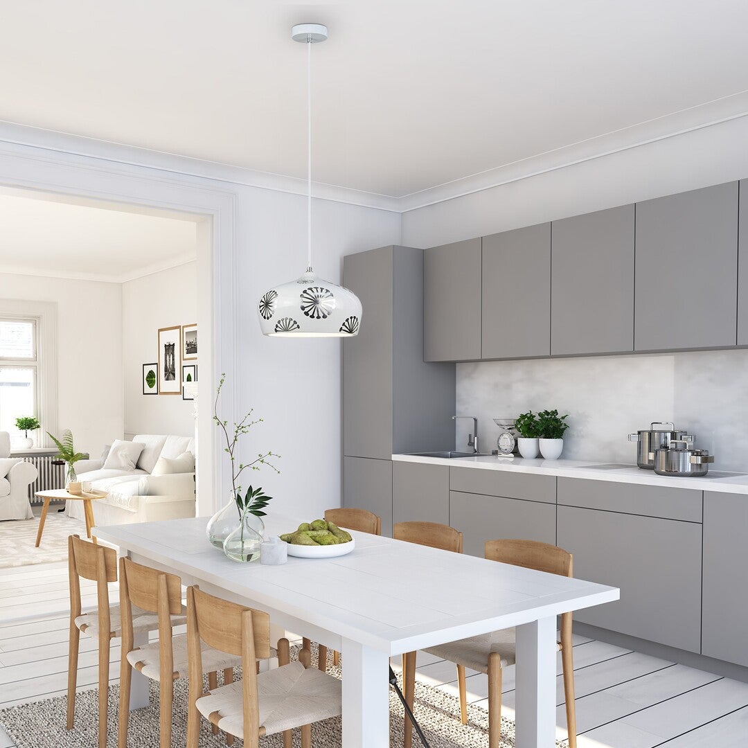 Lampa wisząca Ginger srebrno-biała 1xE14x1x MAX 40W wym: 126 x 28 x 28 cm metal Rabalux - 2