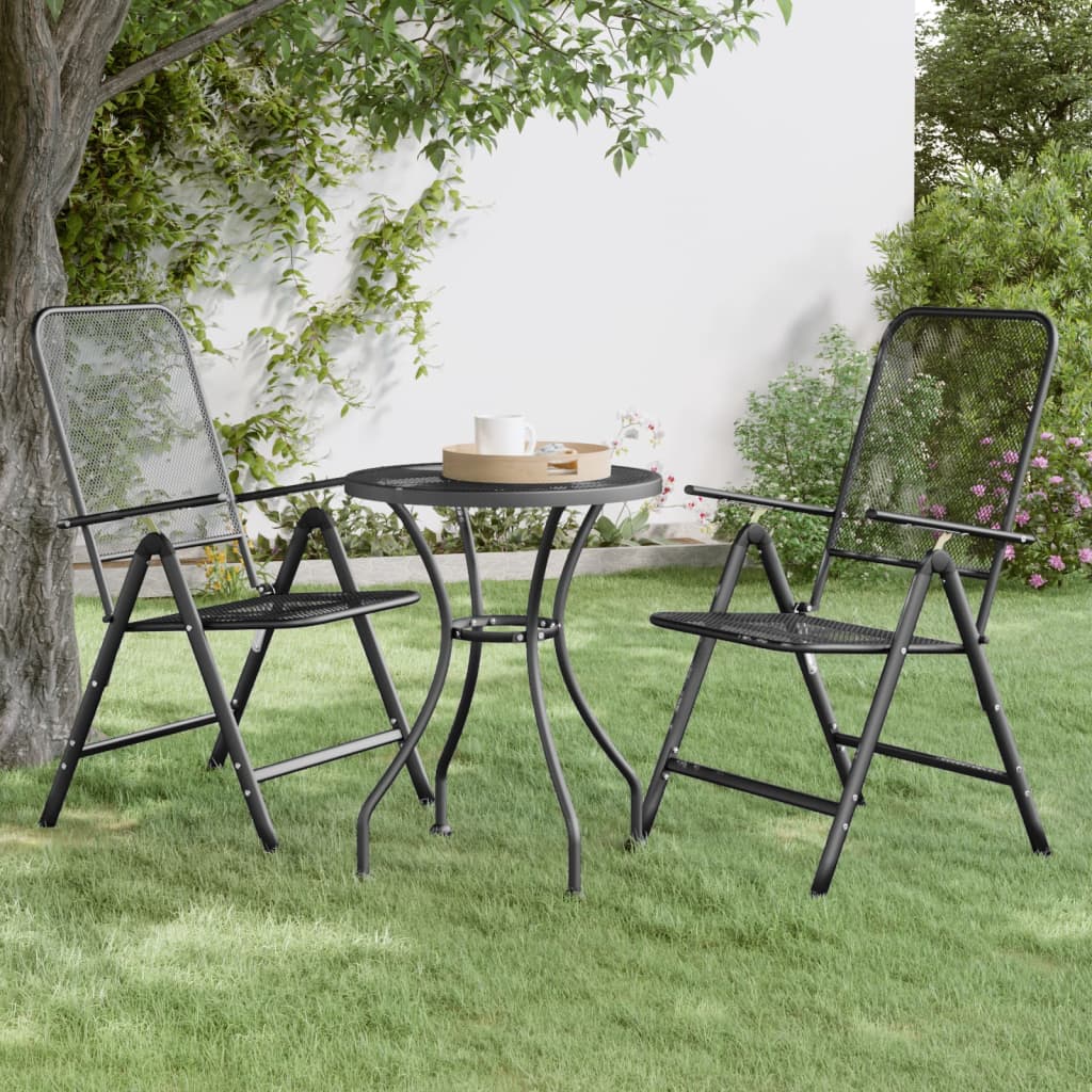VidaXL - Lot De 4 Chaises De Jardin Pliantes Noir, Poly Rotin Et Bois D'acacia - Confortables Et Stables Pour Terrasse, Balcon, Jardin