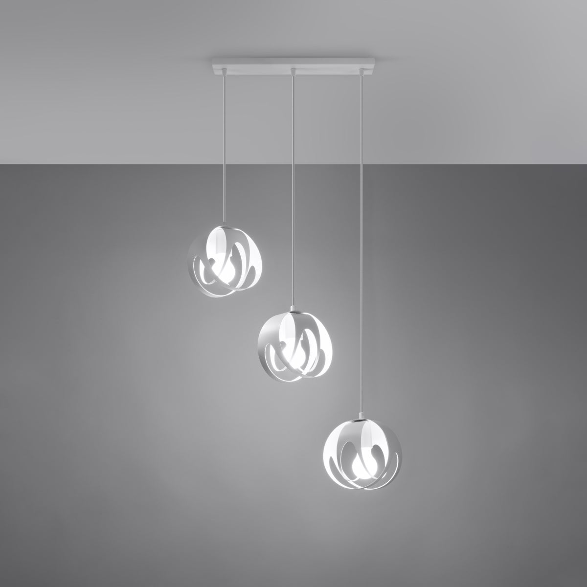Lampa wisząca BRIVE 3L biała LED 3000K - 50x16x117cm Sollux