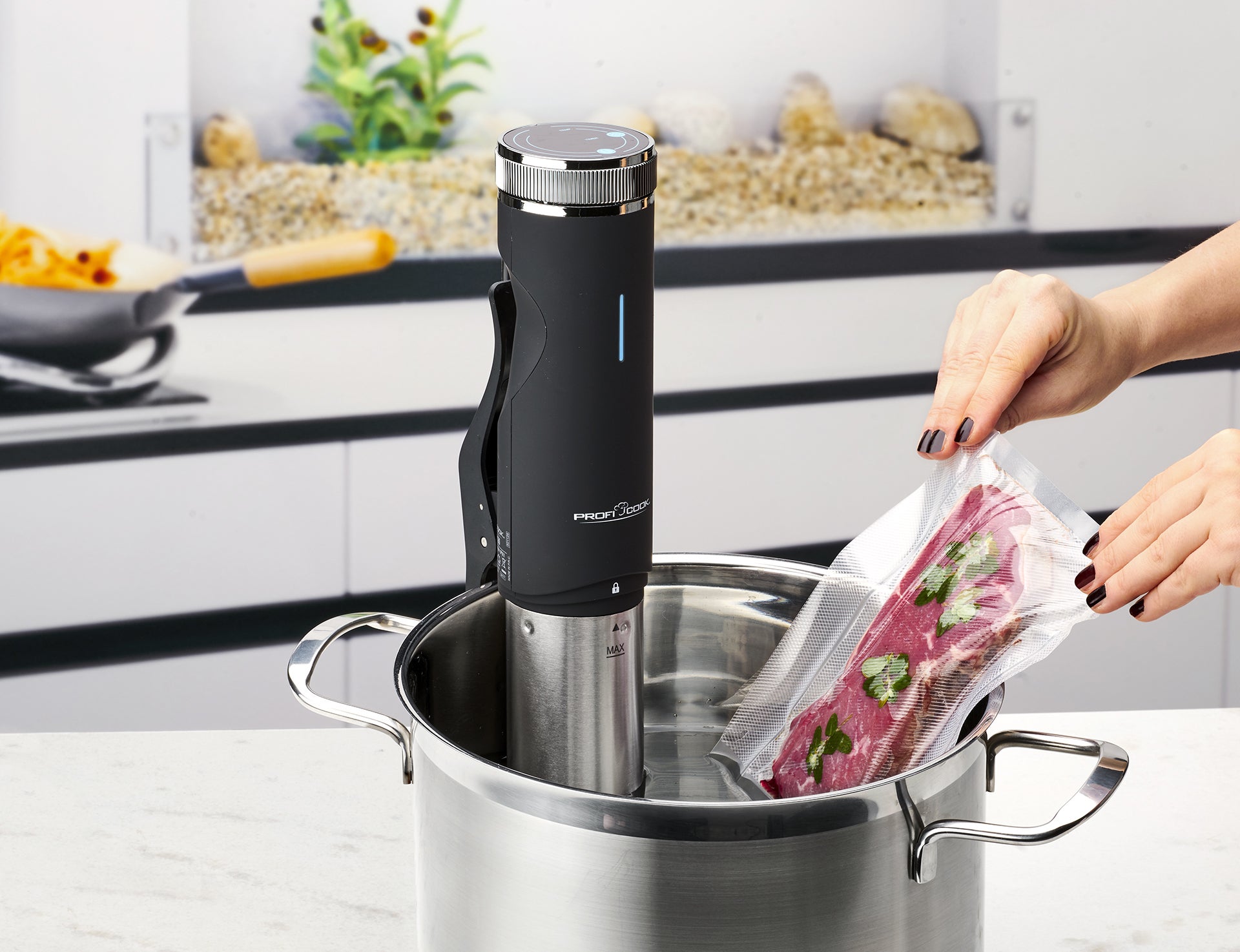 Roner Sous Vide per cotture lente e sottovuoto a bassa temperatura Proficook Nero/Argento SV1126 800 - 2