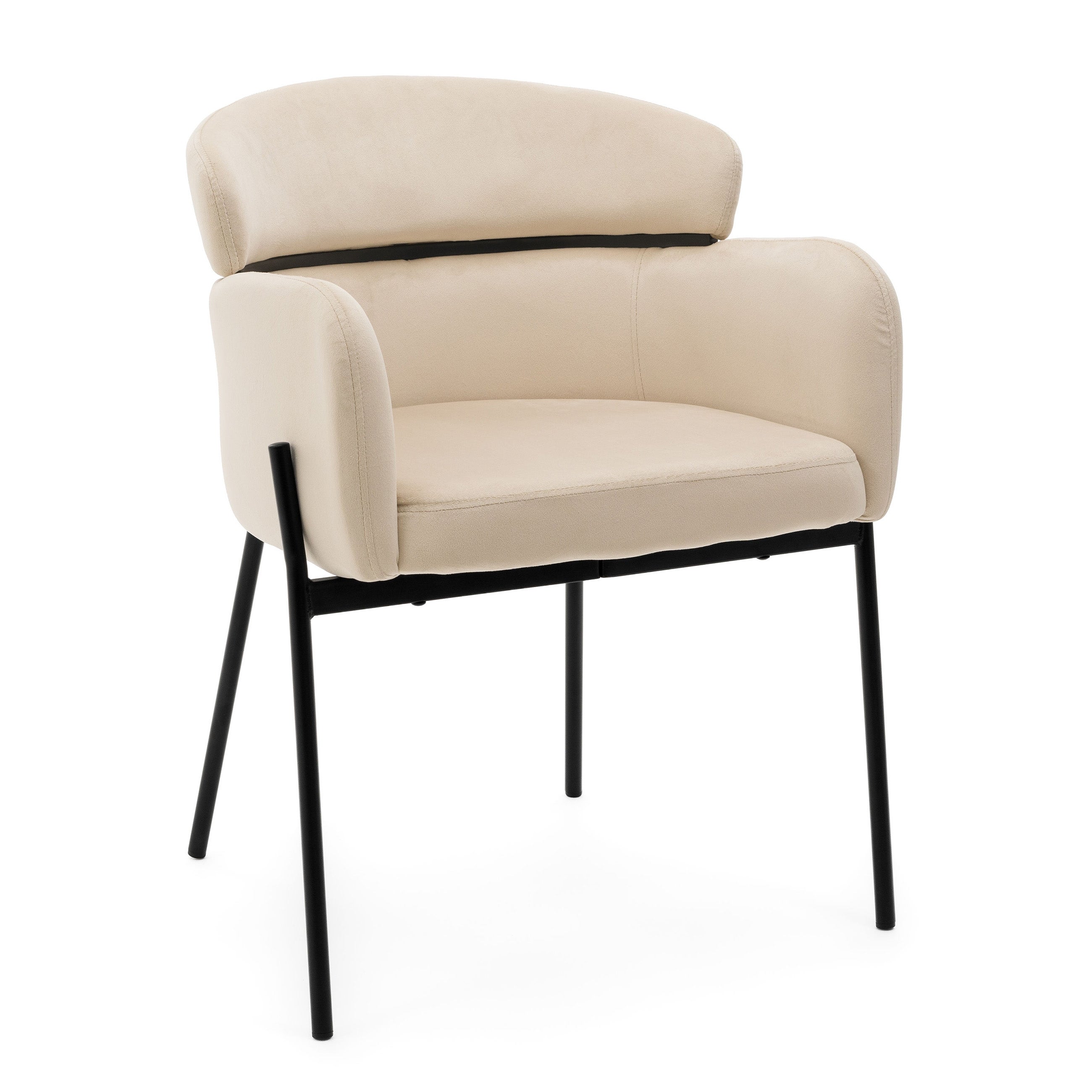 Krzesło tapicerowane welurowe do salonu jadalni BOLZANO beżowe