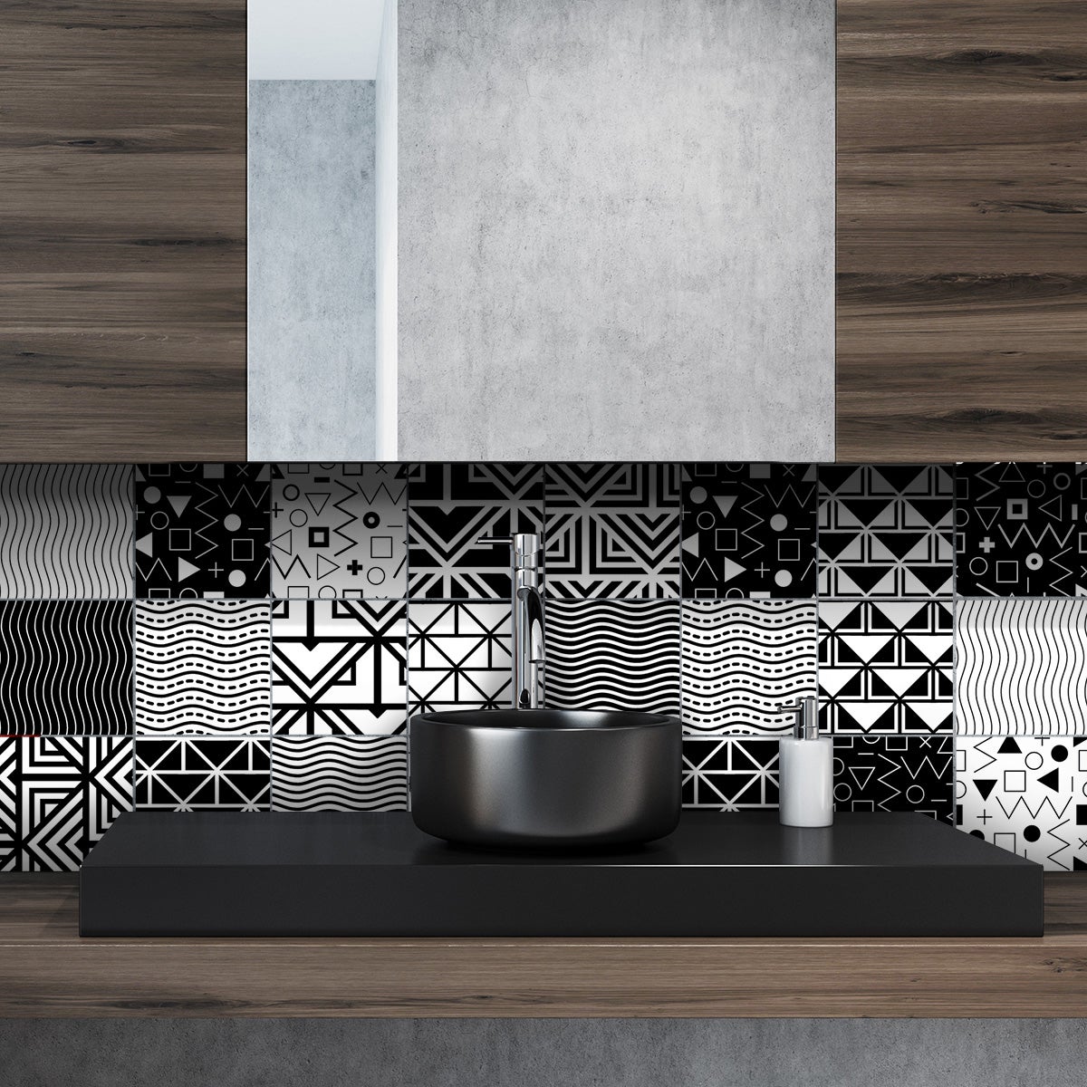 24 adesivi piastrelle di cemento etnico Varna - Sticker adesivo - adesivi murali - 24stickers20x20cm - 3