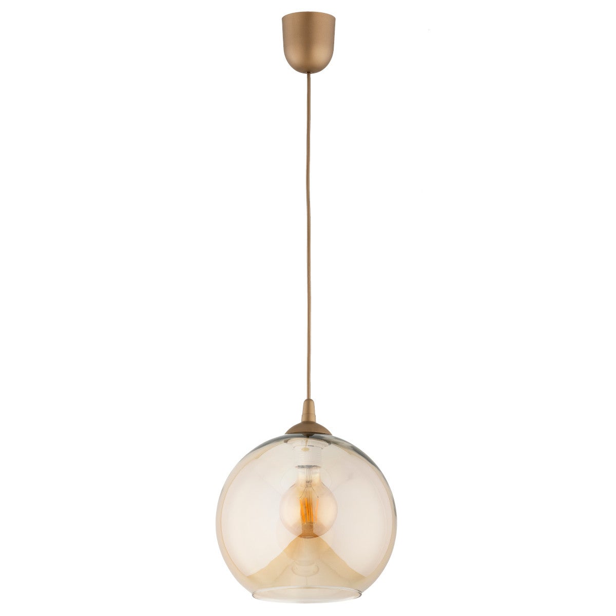 Lampa wisząca Fico złoto-bursztynowy 1xE27x15W wym: 90 x 25 x 25 cm szkło Alfa