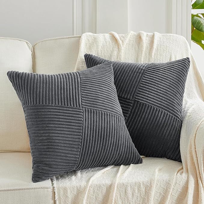 Set di 2 fodere per cuscini decorativi in velluto dorato 45 x 45 cm per divano letto