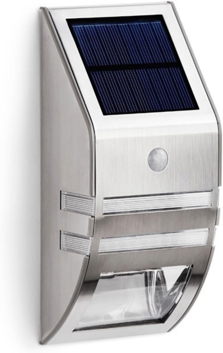 Wodoodporna lampa solarna zewnętrzna z czujnikiem ruchu - Stal nierdzewna - Kinkiety zewnętrzne - Z funkcją