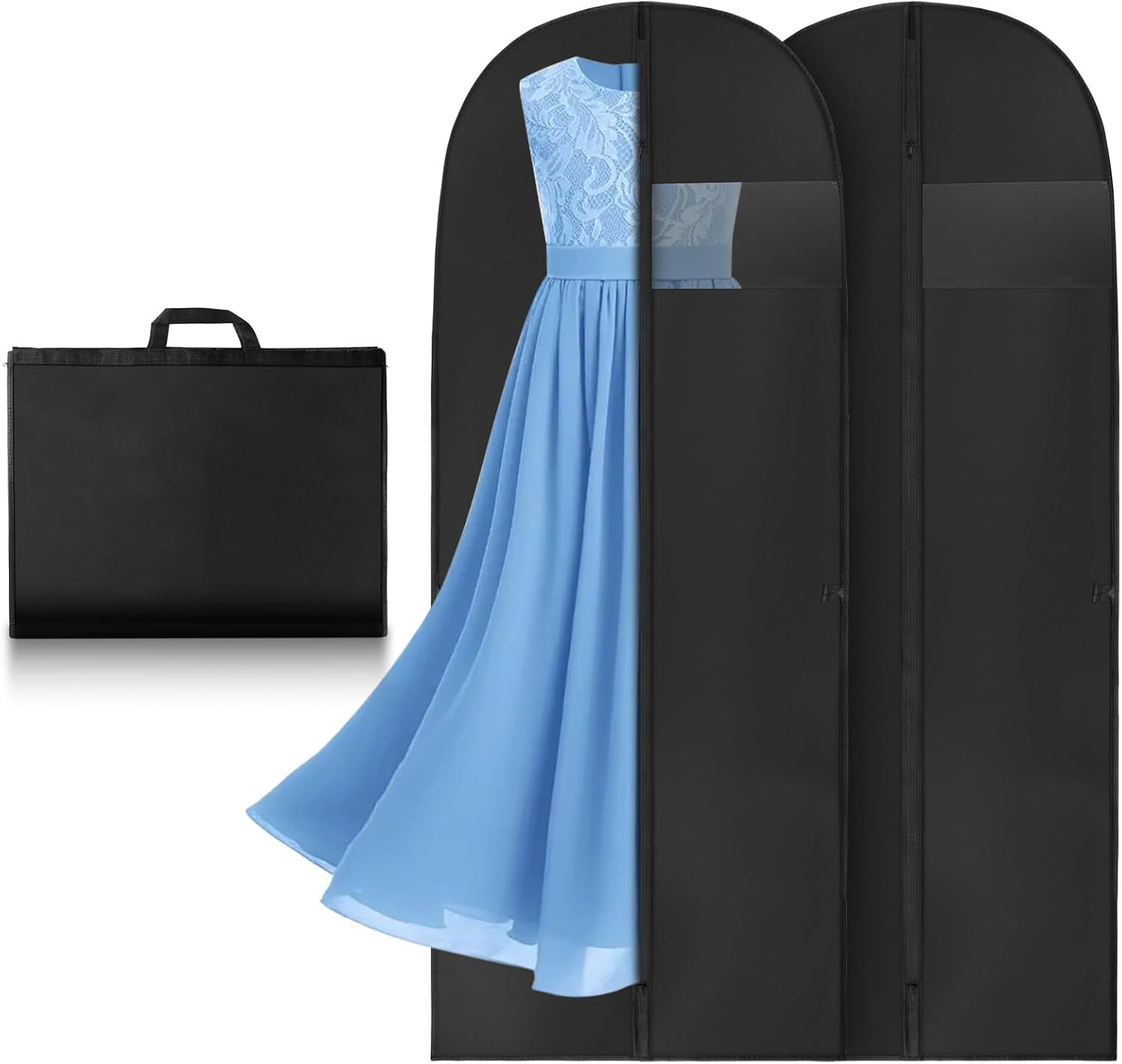 przezroczyste pokrowce na ubrania z paskiem na rękę, nadające się do prania, pyłoszczelne, zapinane na zamek (60 * 180 cm)