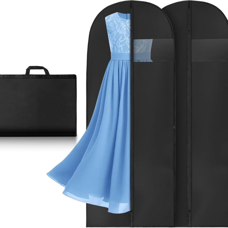 przezroczyste pokrowce na ubrania z paskiem na rękę, nadające się do prania, pyłoszczelne, zapinane na zamek (60 * 180 cm)