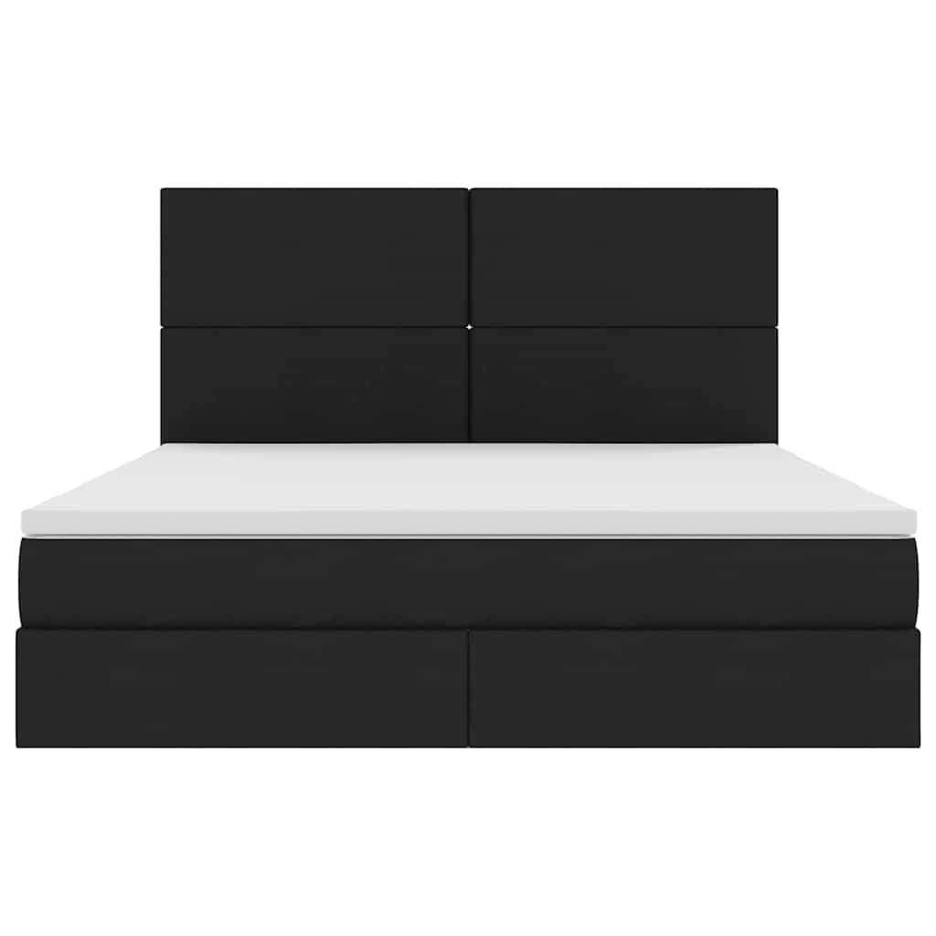 Lit avec rangement et matelas, noir, 160 x 200 cm, tissu - 7