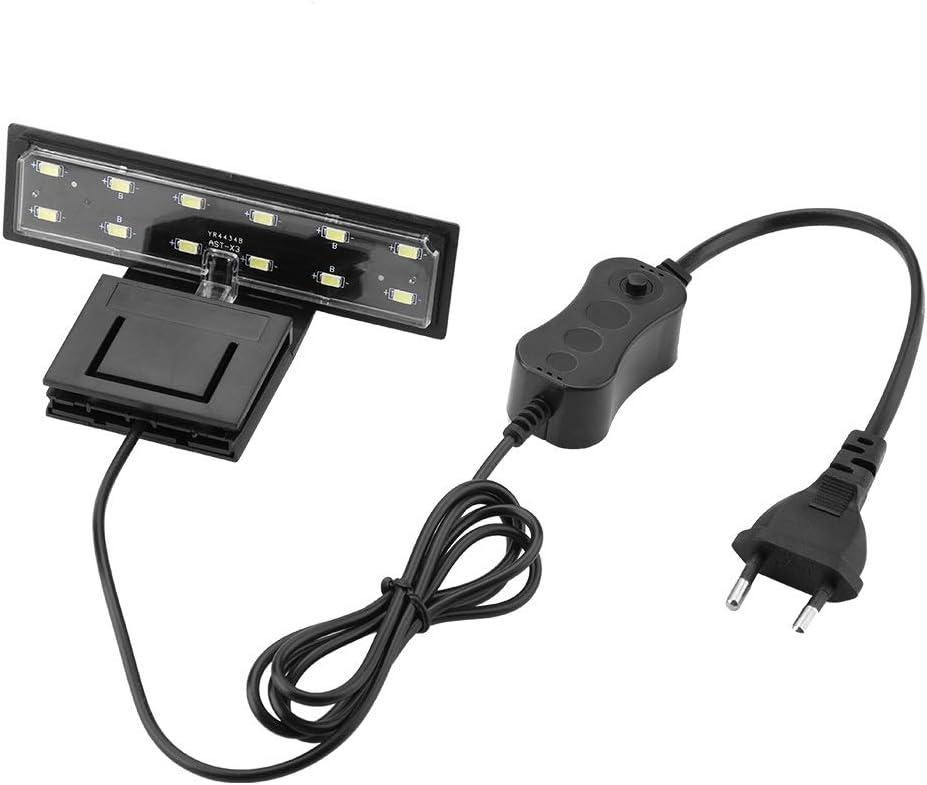 Luce LED Per Acquario Qcwwy Con Timer E 3 Colori, Pinza Regolabile 360°, Impermeabile IP65