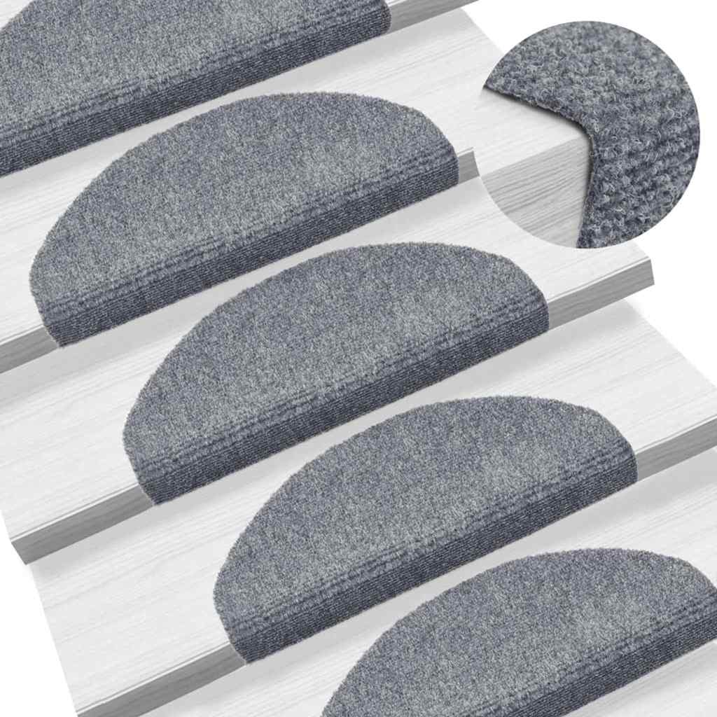 Tapis d'escalier auto-adhésifs 30 pcs | Paillasson d'escalier | Tapis de marche gris clair 65x21x4 cm CFW718510 - 5