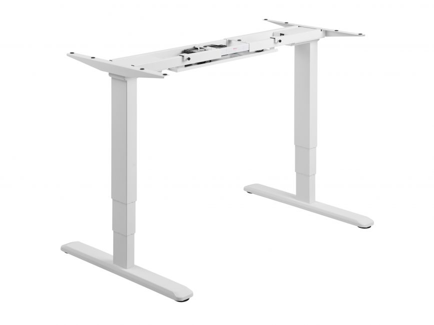 Telaio da scrivania elettrico con doppio motore regolabile 65 a 129 cm Bianco | IT