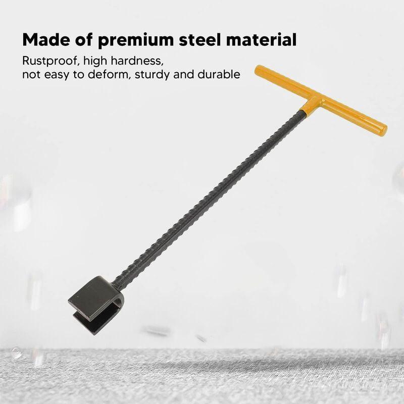 Clé à clé multifonctionnelle en T pour compteur d'eau en acier avec outil utilitaire à 4 voies pour robinets de vannes jaune - 5
