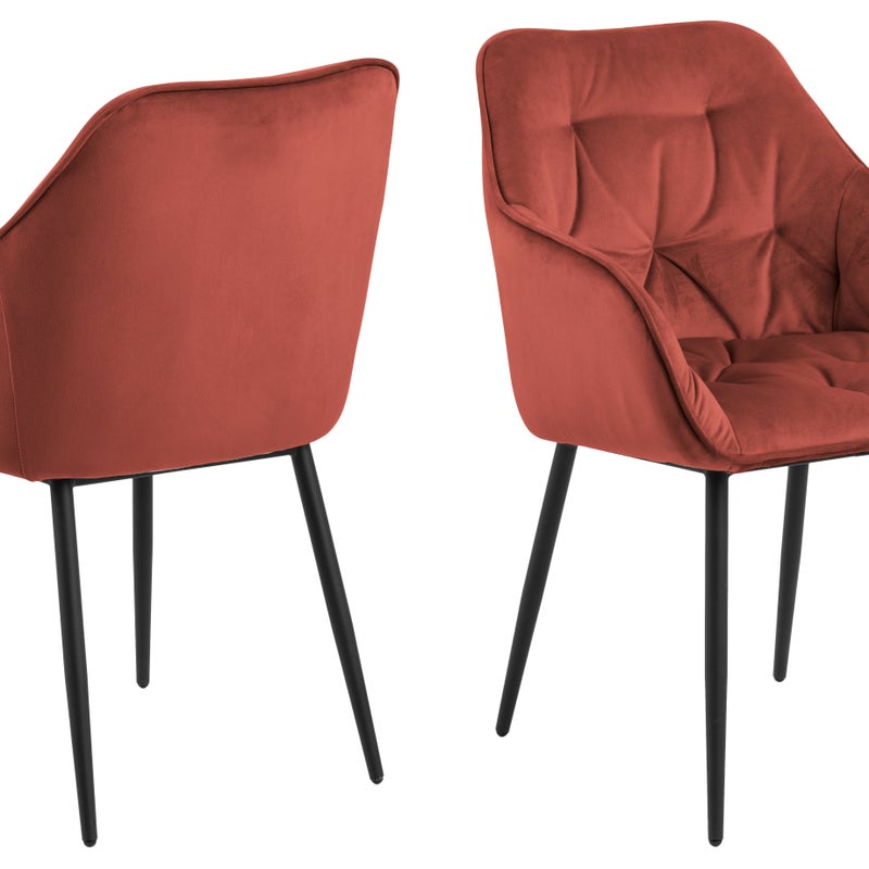 Bruks Krzesło stołowe z podłokietnikami czerwień.