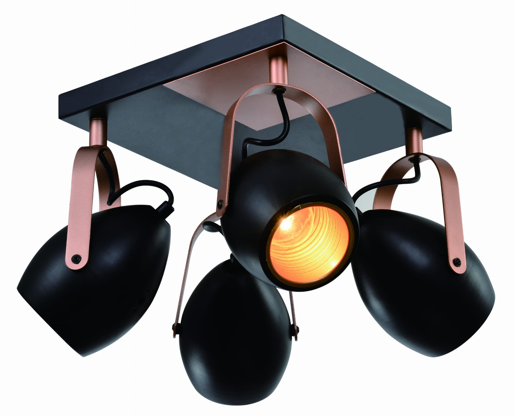 Lampa sufitowa wisząca Anica czarno-miedziana 4xE14x40W wym: 32 x 32 cm metal Candellux