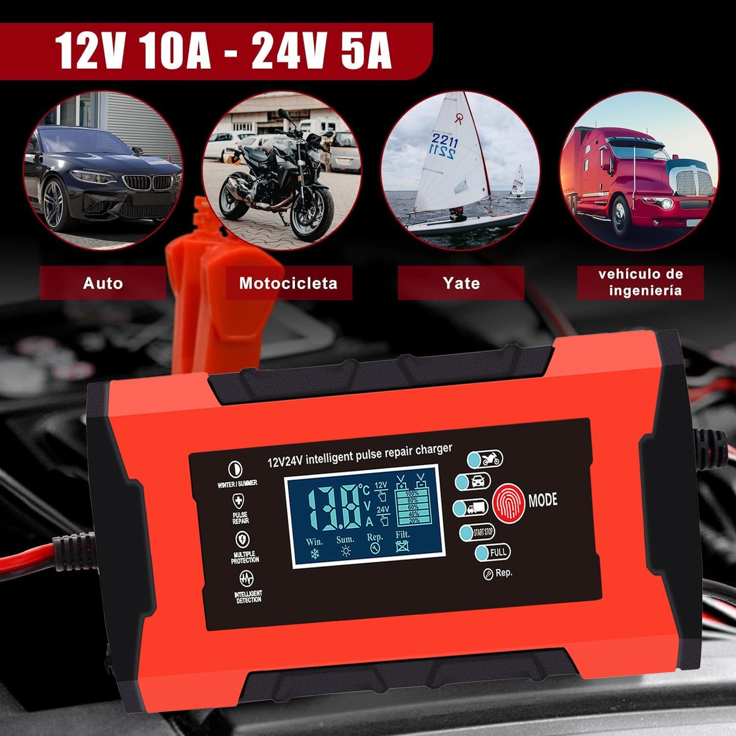 Confezione Da 2 Caricabatterie Intelligenti 6V/12V 3A - Universale Per Auto, Moto, Barca, Batterie Piombo, Litio, LiFePo4, Con Riparazione A Impulsi